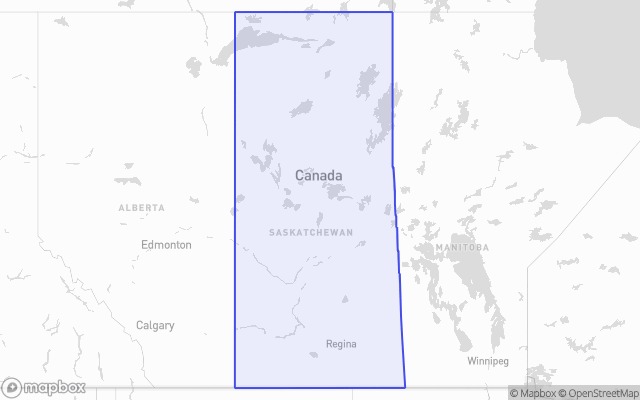 Map of Saskatchewan showing the area served by Decora Group of Companies